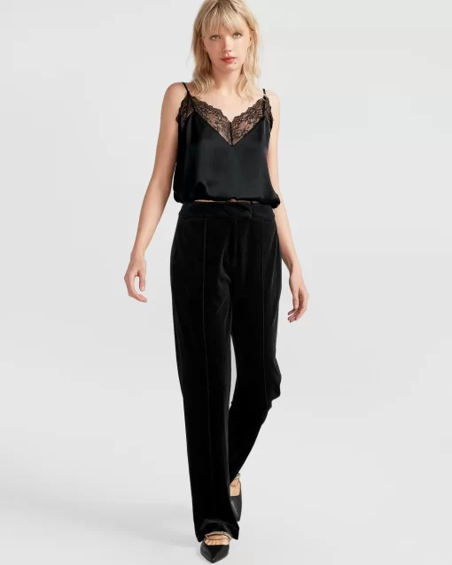 Belle & Bloom Reverie Velvet Pant - Black New