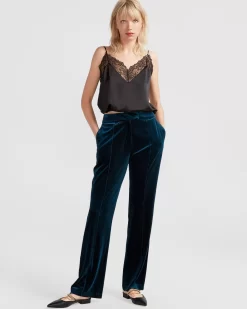 Belle & Bloom Reverie Velvet Pant - Dark Teal Discount