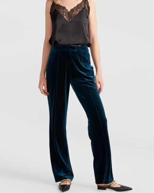 Belle & Bloom Reverie Velvet Pant - Dark Teal Discount