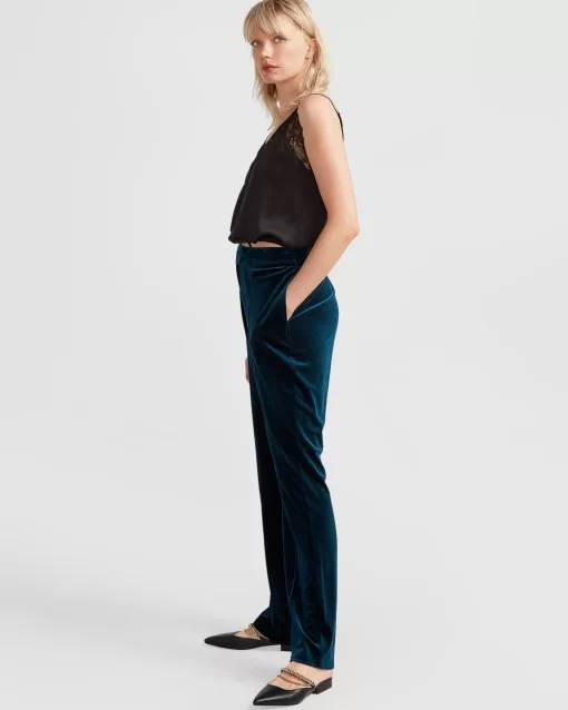 Belle & Bloom Reverie Velvet Pant - Dark Teal Discount