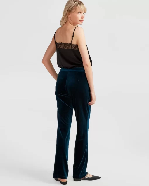 Belle & Bloom Reverie Velvet Pant - Dark Teal Discount