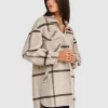 Belle & Bloom River'S Edge Plaid Shacket - Beige New