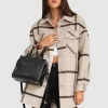 Belle & Bloom River'S Edge Plaid Shacket - Beige New