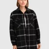 Belle & Bloom River'S Edge Plaid Shacket - Black Plaid New