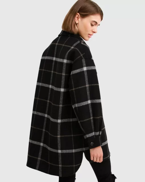 Belle & Bloom River'S Edge Plaid Shacket - Black Plaid New