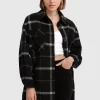 Belle & Bloom River'S Edge Plaid Shacket - Black Plaid New