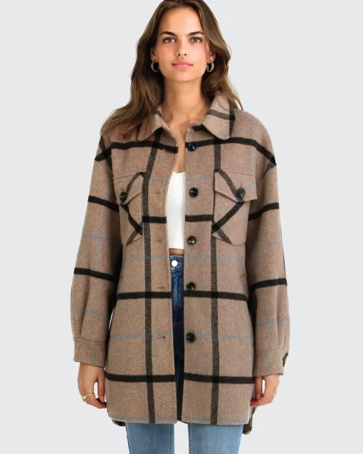 Belle & Bloom River'S Edge Plaid Shacket - Oat Plaid Best