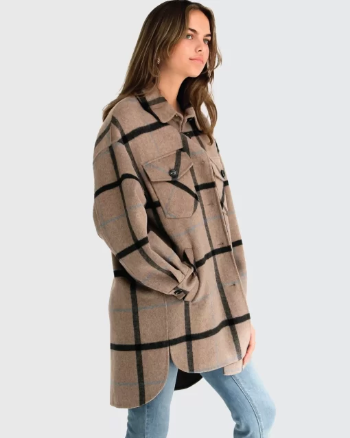 Belle & Bloom River'S Edge Plaid Shacket - Oat Plaid Cheap