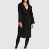 Belle & Bloom Runaway Wool Blend Robe Coat - Black Best