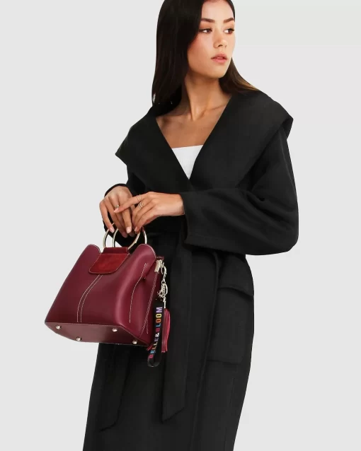 Belle & Bloom Runaway Wool Blend Robe Coat - Black Best