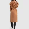 Belle & Bloom Runaway Wool Blend Robe Coat - Dark Camel Best Sale