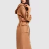 Belle & Bloom Runaway Wool Blend Robe Coat - Dark Camel Best Sale