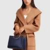 Belle & Bloom Runaway Wool Blend Robe Coat - Dark Camel Best Sale