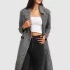 Belle & Bloom Save My Love Wool Coat - Black & White Check Clearance