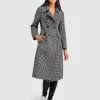 Belle & Bloom Save My Love Wool Coat - Black & White Check Clearance