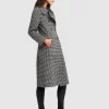 Belle & Bloom Save My Love Wool Coat - Black & White Check Clearance