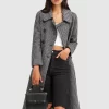 Belle & Bloom Save My Love Wool Coat - Black & White Check Clearance