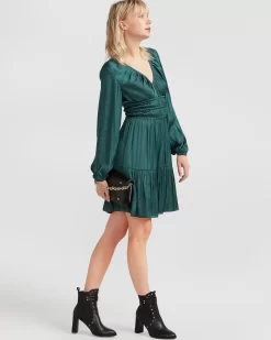 Belle & Bloom Serendipity Long Sleeve Dress - Dark Green Discount