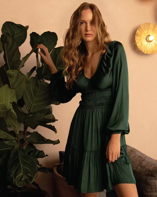 Belle & Bloom Serendipity Long Sleeve Dress - Dark Green Store