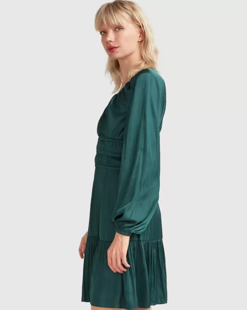 Belle & Bloom Serendipity Long Sleeve Dress - Dark Green Discount