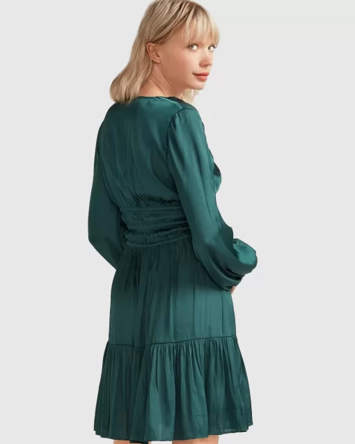 Belle & Bloom Serendipity Long Sleeve Dress - Dark Green Discount