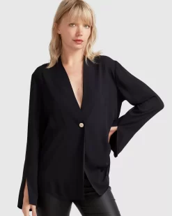 Belle & Bloom Sheer Genius Lightweight Blazer - Black Sale