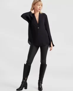 Belle & Bloom Sheer Genius Lightweight Blazer - Black Sale