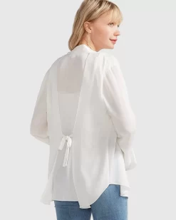 Belle & Bloom Sheer Genius Lightweight Blazer - White Online