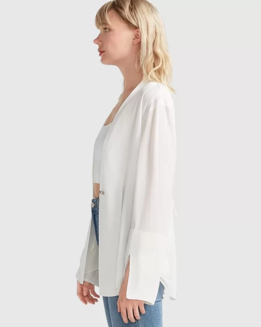 Belle & Bloom Sheer Genius Lightweight Blazer - White Online