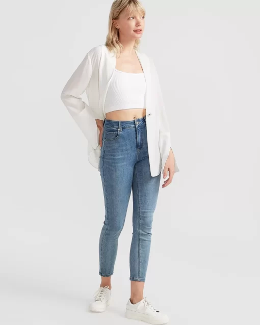 Belle & Bloom Sheer Genius Lightweight Blazer - White Online