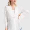 Belle & Bloom Sheer Genius Lightweight Blazer - White Online