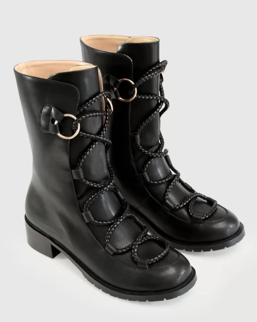 Belle & Bloom Shibuya Laced Boot - Black New