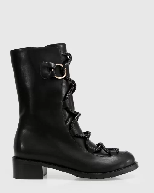 Belle & Bloom Shibuya Laced Boot - Black New