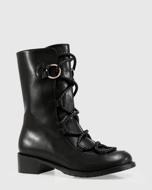 Belle & Bloom Shibuya Laced Boot - Black New