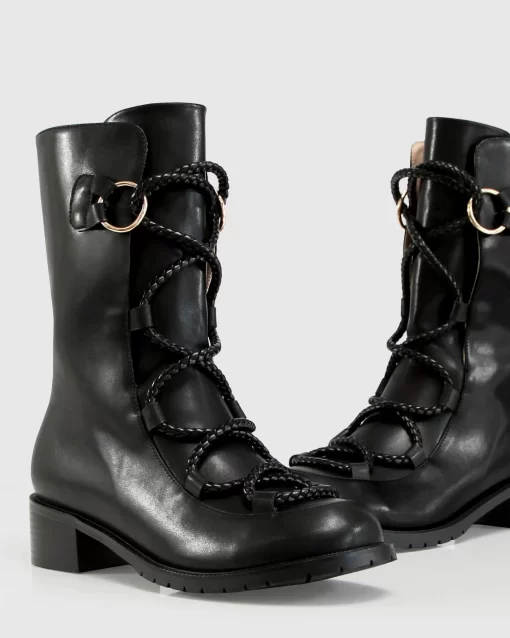 Belle & Bloom Shibuya Laced Boot - Black New