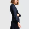 Belle & Bloom Shine Bright Ruched Mini Dress - Navy Online