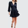 Belle & Bloom Shine Bright Ruched Mini Dress - Navy Hot