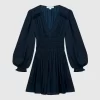 Belle & Bloom Shine Bright Ruched Mini Dress - Navy Online