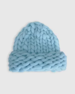 Belle & Bloom Snowflake Hand Knitted Beanie - Sky Blue Shop