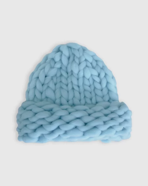 Belle & Bloom Snowflake Hand Knitted Beanie - Sky Blue Shop