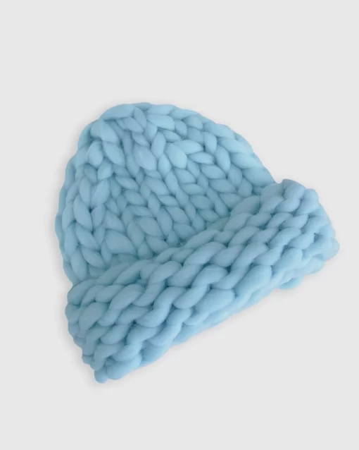 Belle & Bloom Snowflake Hand Knitted Beanie - Sky Blue Shop