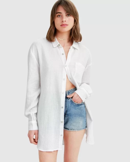 Belle & Bloom South Coast Oversized Shirt - White Fashion