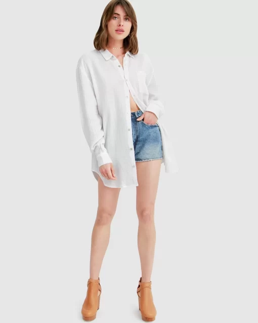 Belle & Bloom South Coast Oversized Shirt - White Fashion