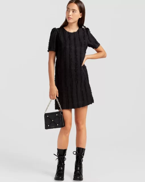 Belle & Bloom Star Child Textured Mini Dress - Black Online