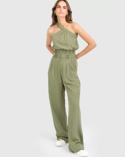 Belle & Bloom State Of Play Wide Leg Pant - Army Green Best