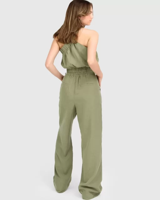 Belle & Bloom State Of Play Wide Leg Pant - Army Green Sale