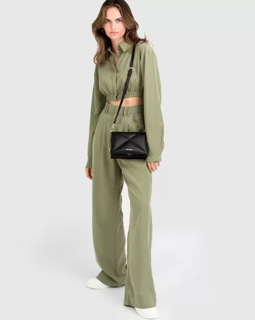 Belle & Bloom State Of Play Wide Leg Pant - Army Green Sale