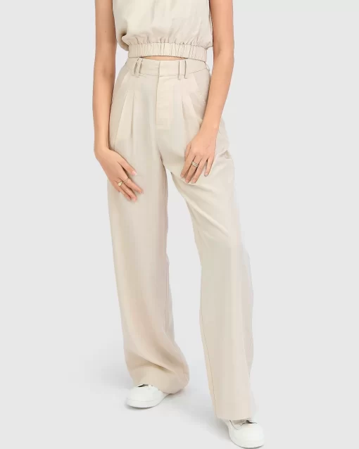 Belle & Bloom State Of Play Wide Leg Pant - Sand Online