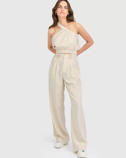 Belle & Bloom State Of Play Wide Leg Pant - Sand Online