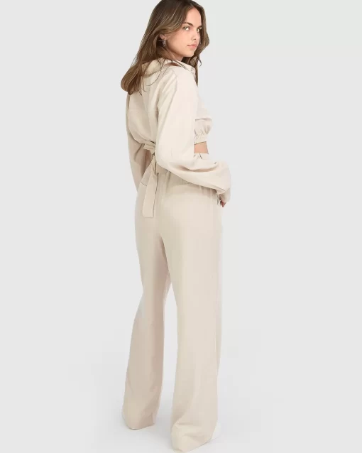 Belle & Bloom State Of Play Wide Leg Pant - Sand Online